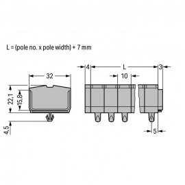 WAGO | 264-252 | 4-CONDUCTOR TERMINAL STRIP; 2-POLE; WITHOUT