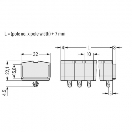 WAGO | 264-282 | 4-CONDUCTOR TERMINAL STRIP; SUITABLE FOR EX