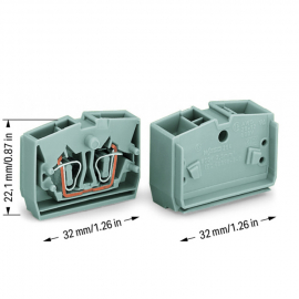 WAGO | 264-321 | 2-CONDUCTOR CENTER TERMINAL BLOCK; WITHOUT