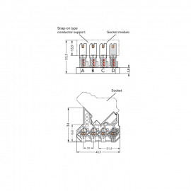 WAGO | 267-234 | SNAP-ON TYPE FEMALE CONNECTOR, WITHOUT GROU