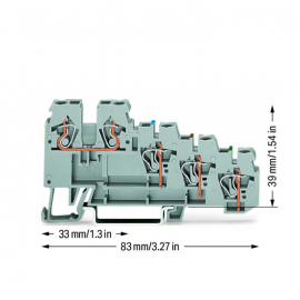 WAGO | 270-570 | 4-CONDUCTOR SENSOR TERMINAL BLOCK; WITH COL