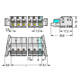 WAGO | 2721-202/037-000 | 1-CONDUCTOR FEMALE PLUG; 100% PROT