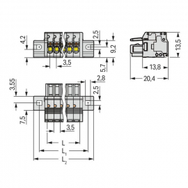 WAGO | 2734-105/031-000 | 1-CONDUCTOR FEMALE PLUG; 100% PROT