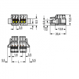 WAGO | 2734-105/037-000 | 1-CONDUCTOR FEMALE PLUG; 100% PROT