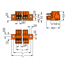 WAGO | 2734-202/031-000 | 1-CONDUCTOR FEMALE PLUG; 100% PROT