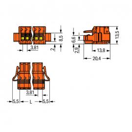 WAGO | 2734-202/037-000 | 1-CONDUCTOR FEMALE PLUG; 100% PROT