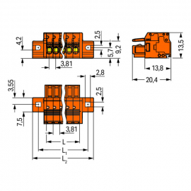 WAGO | 2734-203/031-000 | 1-CONDUCTOR FEMALE PLUG; 100% PROT