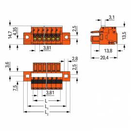 WAGO | 2734-212/027-000 | 1-CONDUCTOR FEMALE PLUG; 100% PROT