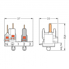 WAGO | 277-123 | MALE CONNECTOR; 3-POLE; 1,00 MM²; WHITE