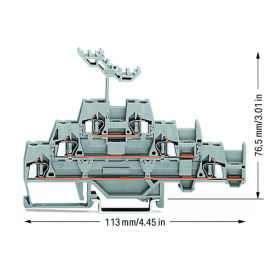 WAGO | 280-550 | TRIPLE-DECK TERMINAL BLOCK; THROUGH/THROUGH