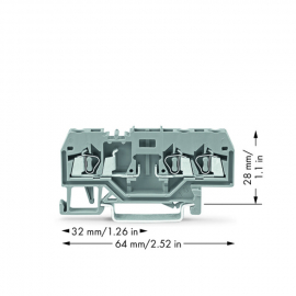 WAGO | 280-610 | 3-CONDUCTOR CARRIER TERMINAL BLOCK; FOR DIN