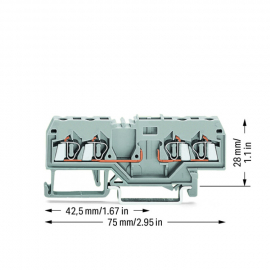 WAGO | 280-816 | 4-CONDUCTOR CARRIER TERMINAL BLOCK; FOR DIN