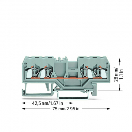 WAGO | 280-833 | 4-CONDUCTOR THROUGH TERMINAL BLOCK; 2.5 MM²