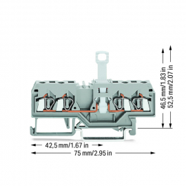 WAGO | 280-836 | 4-CONDUCTOR DISCONNECT TERMINAL BLOCK; FOR