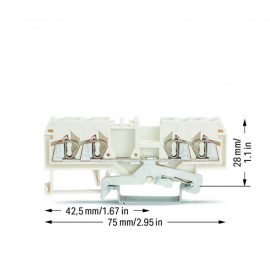 WAGO | 280-838 | 4-CONDUCTOR SHIELD TERMINAL BLOCK; 2.5 MM²;