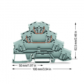 WAGO | 281-531 | QUADRUPLE-DECK RAIL-MOUNTED TERMINAL BLOCK;