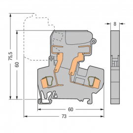 WAGO | 281-611 | 2-CONDUCTOR FUSE TERMINAL BLOCK; WITH PIVOT