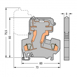 WAGO | 281-611/281-417 | 2-CONDUCTOR FUSE TERMINAL BLOCK; WI