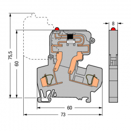 WAGO | 281-611/281-541 | 2-CONDUCTOR FUSE TERMINAL BLOCK; WI