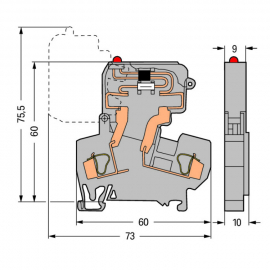 WAGO | 281-613/281-541 | 2-CONDUCTOR FUSE TERMINAL BLOCK; WI