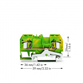 WAGO | 281-907 | 2-CONDUCTOR GROUND TERMINAL BLOCK; 4 MM²; C