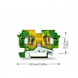 WAGO | 282-607/999-950 | 2-CONDUCTOR GROUND TERMINAL BLOCK;