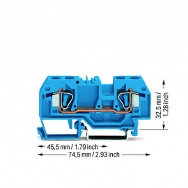 WAGO | 282-904 | 2-CONDUCTOR THROUGH TERMINAL BLOCK; 6 MM²;