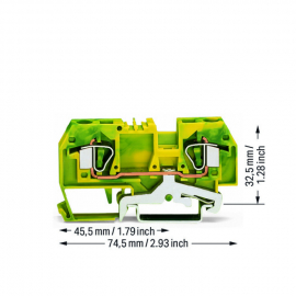 WAGO | 282-907 | 2-CONDUCTOR GROUND TERMINAL BLOCK; 6 MM²; C