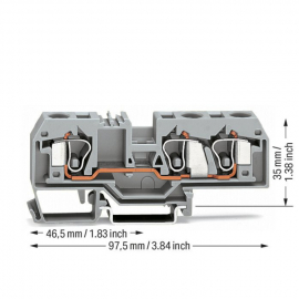 WAGO | 284-681 | 3-CONDUCTOR THROUGH TERMINAL BLOCK; 10 MM²;