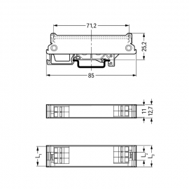 WAGO | 288-600 | TRACK SECTION SIZE 1 1 M LONG, GRAY