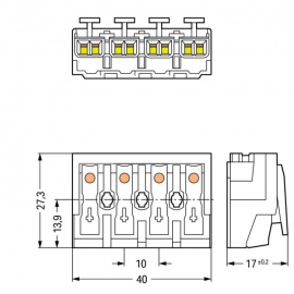 WAGO | 294-4014 | LIGHTING CONNECTOR; PUSH-BUTTON, EXTERNAL;