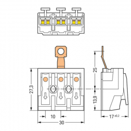 WAGO | 294-4413 | LIGHTING CONNECTOR; PUSH-BUTTON, EXTERNAL;