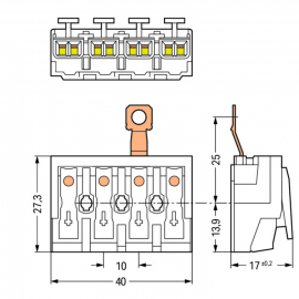 WAGO | 294-4424 | LIGHTING CONNECTOR; PUSH-BUTTON, EXTERNAL;