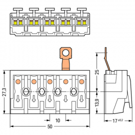 WAGO | 294-4455 | LIGHTING CONNECTOR; PUSH-BUTTON, EXTERNAL;