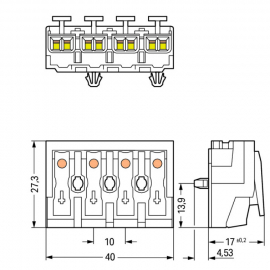 WAGO | 294-5014 | LIGHTING CONNECTOR; PUSH-BUTTON, EXTERNAL;