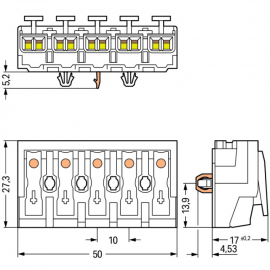 WAGO | 294-5175 | LIGHTING CONNECTOR; PUSH-BUTTON, EXTERNAL;