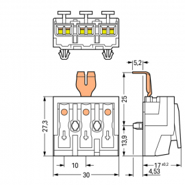 WAGO | 294-5223 | LIGHTING CONNECTOR; PUSH-BUTTON, EXTERNAL;