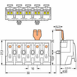 WAGO | 294-5235 | LIGHTING CONNECTOR; PUSH-BUTTON, EXTERNAL;