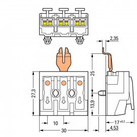 WAGO | 294-5313 | LIGHTING CONNECTOR; PUSH-BUTTON, EXTERNAL;