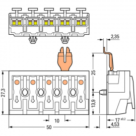 WAGO | 294-5315 | LIGHTING CONNECTOR; PUSH-BUTTON, EXTERNAL;