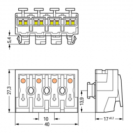 WAGO | 294-8024 | LIGHTING CONNECTOR; PUSH-BUTTON, EXTERNAL;