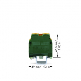 2-CONDUCTOR GROUND TERMINAL BLOCK; 35 MM²; WITH CO