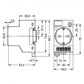 WAGO | 709-581 | SWITCHGEAR CABINET OUTLET; FOR DIN-RAIL AND