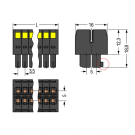 WAGO | 713-1102 | 1-CONDUCTOR FEMALE CONNECTOR,  2-ROW CAGE