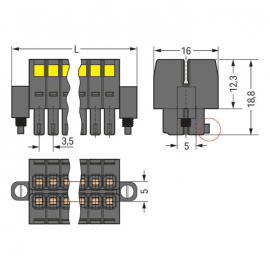 WAGO | 713-1102/107-000 | 1-CONDUCTOR FEMALE CONNECTOR, 2-RO