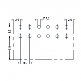 WAGO | 713-1423/037-000 | THT MALE HEADER, 2-ROW; 0.8 X 0.8