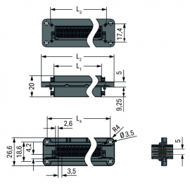 WAGO | 713-1492/037-000 | PANEL FEEDTHROUGH MALE CONNECTOR;