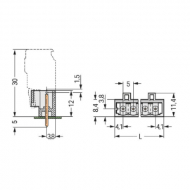 WAGO | 721-162/001-000 | THT MALE HEADER; 1.2 X 1.2 MM SOLDE