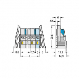 WAGO | 721-202/037-000 | 1-CONDUCTOR FEMALE PLUG; 100% PROTE