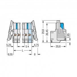 WAGO | 721-2102/037-000 | 2-CONDUCTOR FEMALE CONNECTOR; 100%